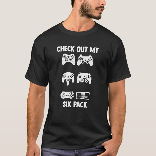 T-shirt Jeu Vidéo Six Pack Contrôleur Pun Ga (Devant)