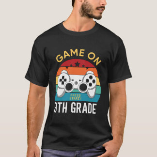 T-shirt Jeu Vidéo Sur 9E Gamer Retour À L'École Garçons En