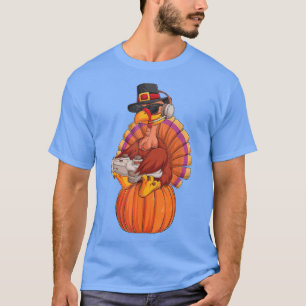 T-shirt Jeu Vidéo Thanksgiving Turquie Gamer Boys Kids Tee