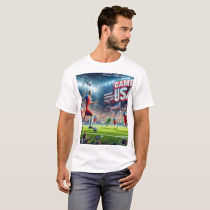 T-SHIRT JEU VIDÉO USA WORLD CUP SUR BLANC