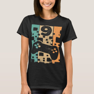 T-shirt Jeu vidéo vintage niveau 9 déverrouillé 9e anniver