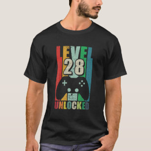 T-shirt Jeu Vintage 28E Anniversaire Cadeau 28 Ans Garçon