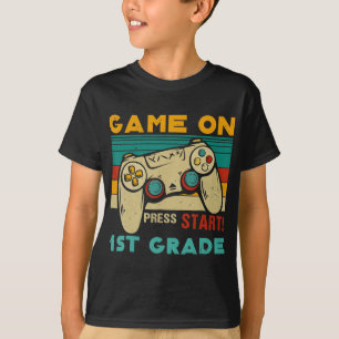 T-shirt Jeu vintage sur la presse Début 1ère classe Gamer