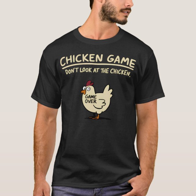 T-shirt Jeu Xx-Large Poulet Noir Ne Regarde Pas (Devant)