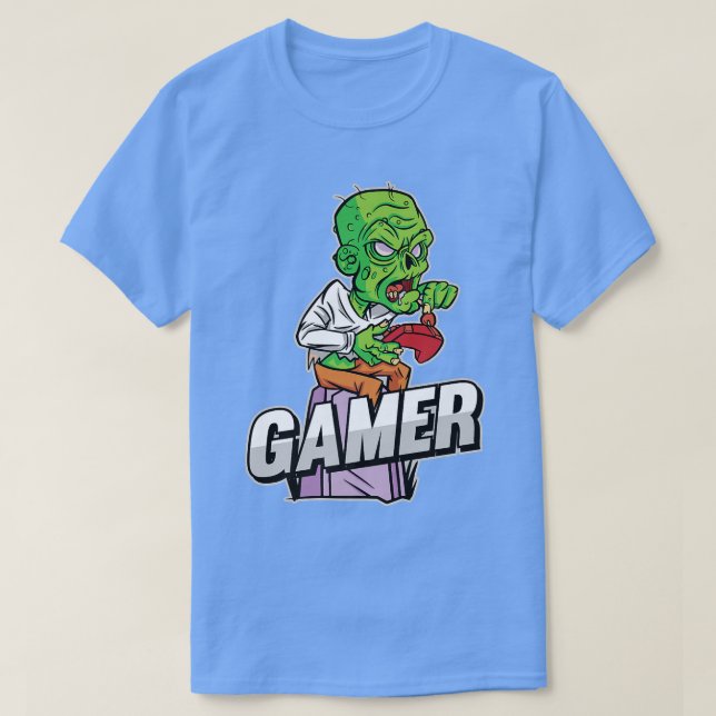 T-shirt Jeu Zombie Lazy Halloween Costume Cool Vidéogame (Design devant)