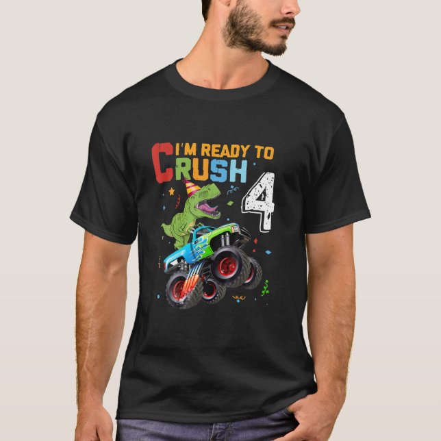 T-shirt Jeune 4 ans Dinosaure T Rex (Devant)
