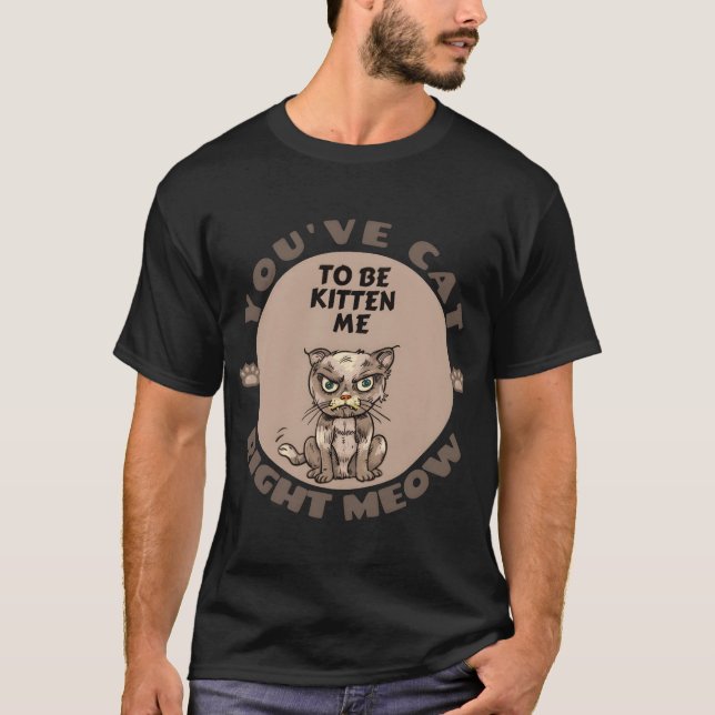 T-shirt jeune chat drôle fâché famille de chat (Devant)