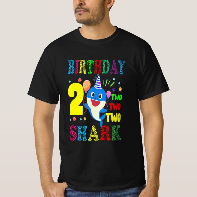 T-shirt Jeune Cute Shark Birthday Boy 2 Year Old Doo (Devant)
