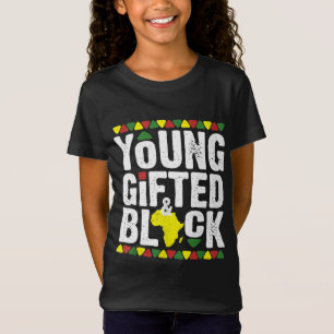T-Shirt Jeune Dashiki noir doué Histoire de la fierté afri