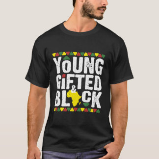 T-shirt Jeune Dashiki noir doué Histoire de la fierté afri
