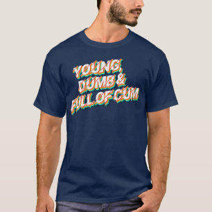 T-shirt Jeune Dumb Plein Des Années 80 Style Rétro Typogra