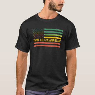 T-shirt Jeune Ed Et Noir Histoire Us Drapeau Amérique Afri