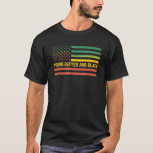T-shirt Jeune Ed Et Noir Histoire Us Drapeau Amérique Afri