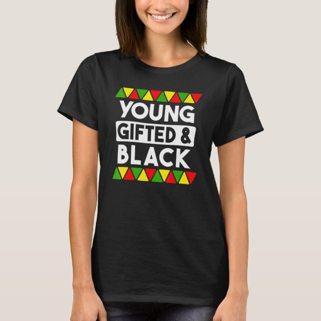 T-shirt Jeune et Noir Histoire Noire Africaine Pr Noir (Devant)