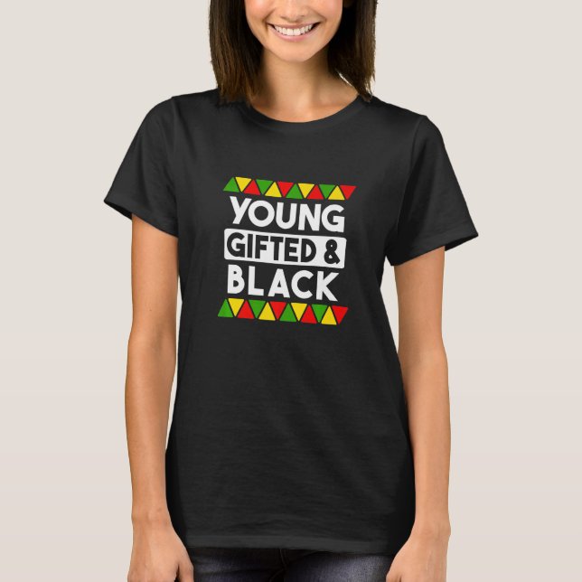 T-shirt Jeune et Noir Histoire Noire Africaine Pr Noir (Devant)