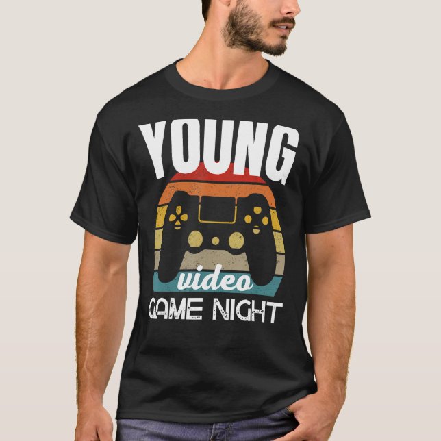T-shirt Jeune famille Vidéo Jeu Nuit (Devant)