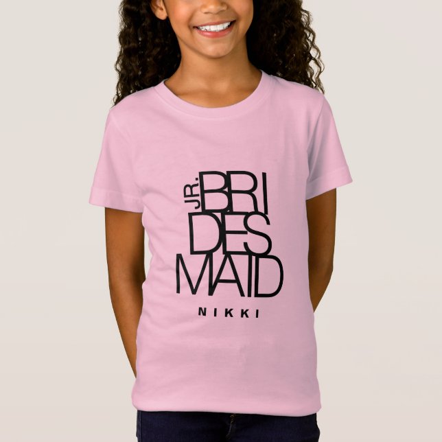 T-Shirt Jeune femme de chambre en typographie noire, maria (Devant)