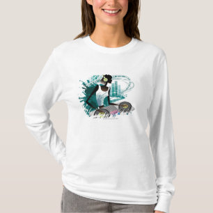 T-shirt Jeune femme DJ à l'aide du Tourne-disque dans la