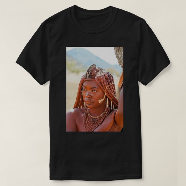 T-shirt Jeune femme Himba portant des coiffures et des déc (Design devant)
