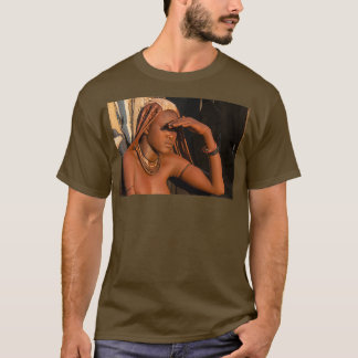 T-shirt Jeune femme Himba portant des coiffures et des déc