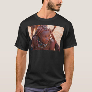 T-shirt Jeune femme Himba portant des coiffures et des déc