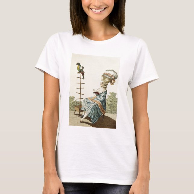 T-shirt Jeune femme lisant dans une robe de jour avec un s (Devant)