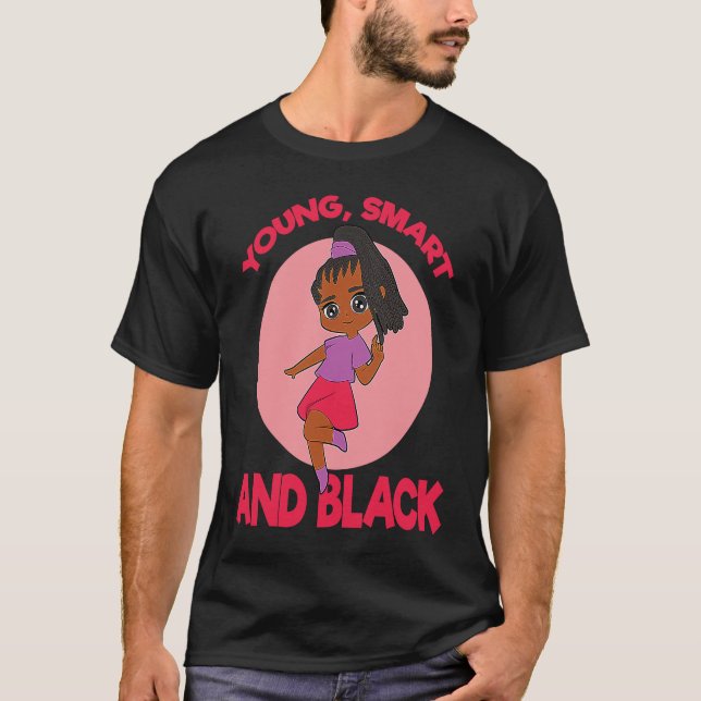 T-shirt Jeune Femme Noire Intelligente Et Autonomisée (Devant)