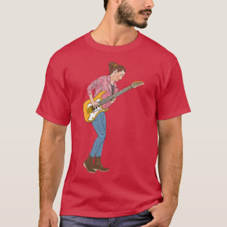 T-shirt Jeune femme passionnée par le guitare électrique