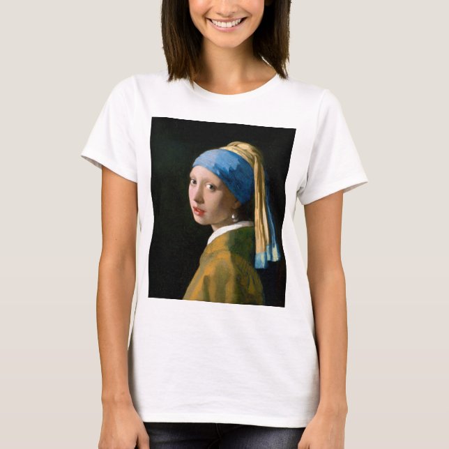 T-shirt Jeune fille à oreille perle, Johannes Vermeer, 166 (Devant)