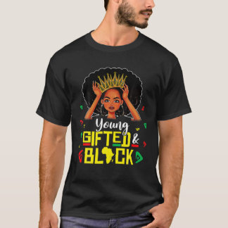 T-shirt Jeune Fille Cadeau Et Noire Drôle Melanin Reine