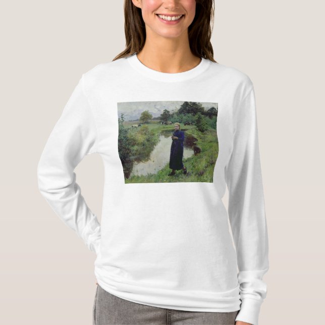 T-shirt Jeune fille dans les domaines, (Devant)