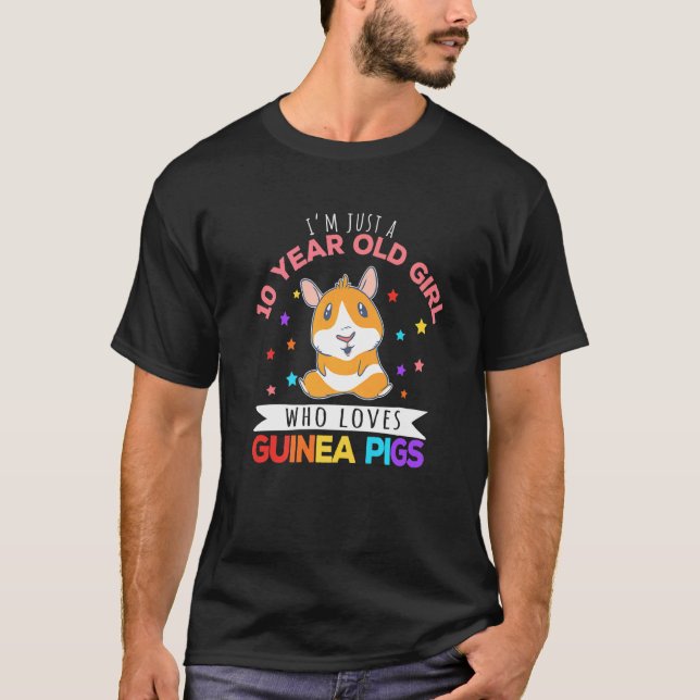T-shirt Jeune fille de 10 ans qui aime la Guinée Pigs Whee (Devant)