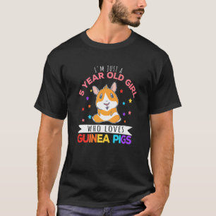 T-shirt Jeune fille de 5 ans qui aime la Guinée Pigs Wheek