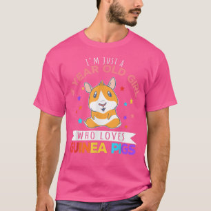 T-shirt Jeune fille de 5 ans qui aime les cochons de Guiné