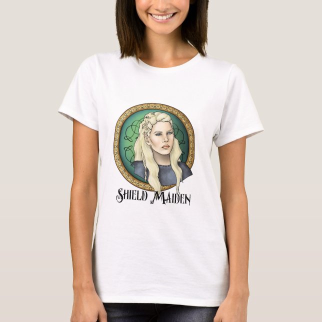 T-shirt Jeune fille de bouclier de Viking (Devant)