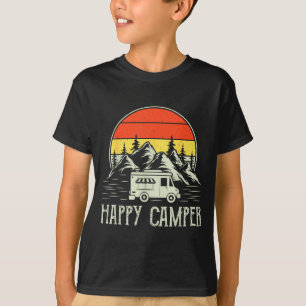 T-shirt Jeune garçon tout heureux en camping, drôle, vinta