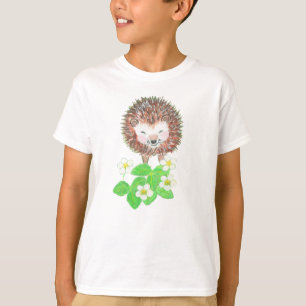 T-shirt Jeune Hérisson et Fleurs de fraises sauvages