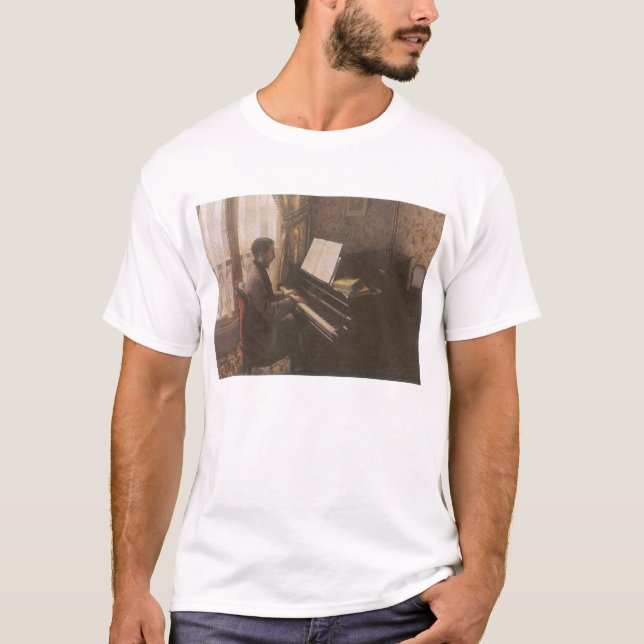 T-shirt Jeune homme jouant au piano par Gustave Caillebott (Devant)