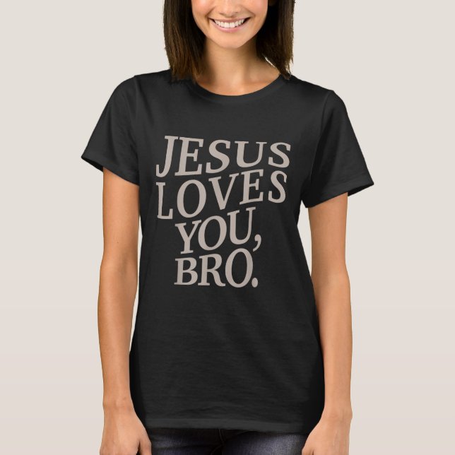 T-shirt Jeune Jésus vous aime Bro Amusant Christian Garçon (Devant)