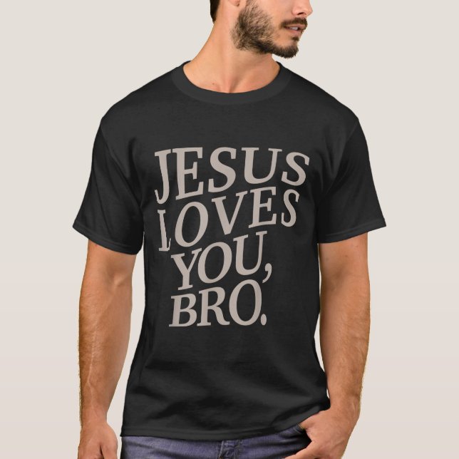 T-shirt Jeune Jésus vous aime Bro Amusant Christian Garçon (Devant)