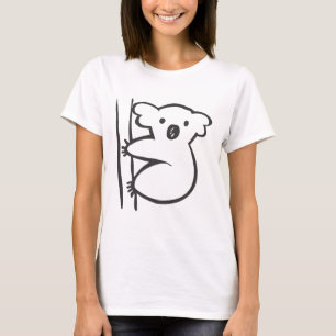 T-shirt Jeune koala dans un arbre dans le croquis noir et