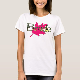T-shirt Jeune mariée chassant le débardeur rose de