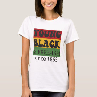 T-shirt Jeune Noir presque libre depuis 1865 Mois de l'his