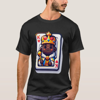 T-shirt Jeune petit roi noir de coeur jeu de cartes