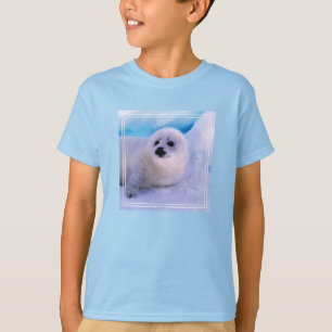 T-shirt Jeune phoque à harpe couvert de flocons de neige