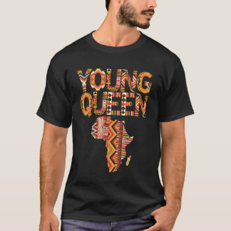 T-shirt Jeune Reine Afrique Carte Motif Kente Histoire Noi
