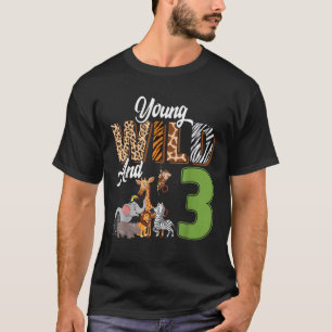 T-shirt Jeune Sauvage Et 3 Ans 3E Anniversaire Safari Zoo