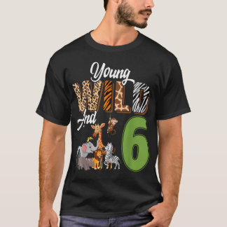 T-shirt Jeune Sauvage Et Safari Zoo Anniversaire 6 Ans