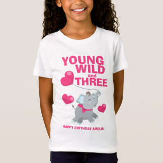 T-Shirt Jeune Sauvage et Trois Rose 3e Anniversaire