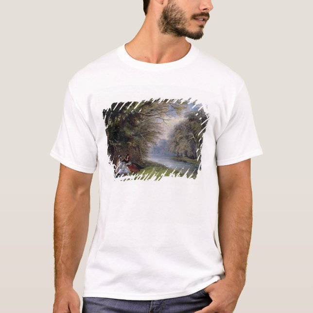 T-shirt Jeunes dames par une rivière (Devant)